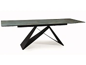 Стол обеденный SIGNAL WESTIN Ceramic Ossido Verde бирюзовый/черный мат 160-240/90