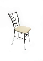 Стул ВВР Трилогия ваниль/хром, экокожа